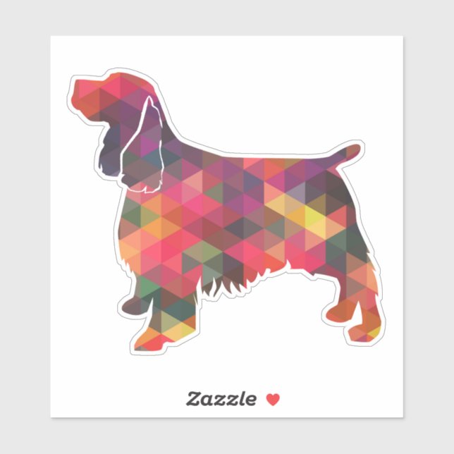 Pegatina Silueta de patrón geométrico Springer Spaniel (Hoja)