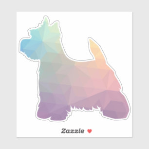 Pegatina Silueta de patrón geométrico Westier Terrier