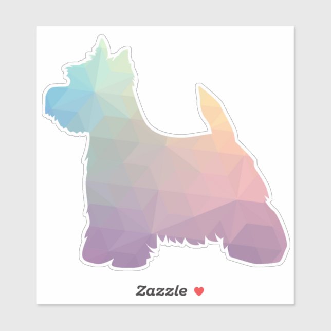 Pegatina Silueta de patrón geométrico Westier Terrier (Hoja)