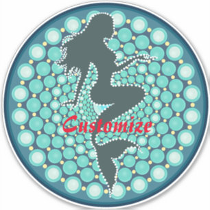 Pegatina Silueta de sirena en burbujas Thunder_Cove Sticke