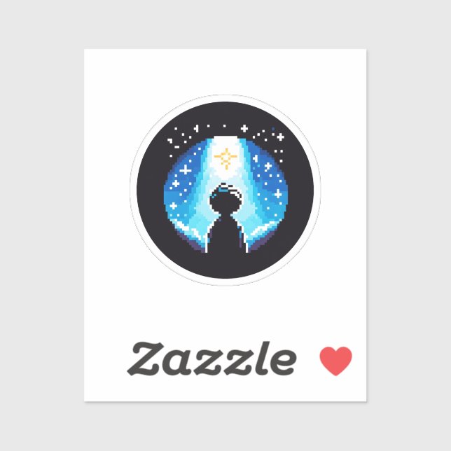 Pegatina Silueta espectacular - Sky nocturno de arte Dreamy (Hoja)