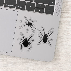 Pegatina Siluetas de araña negra espeluznantes