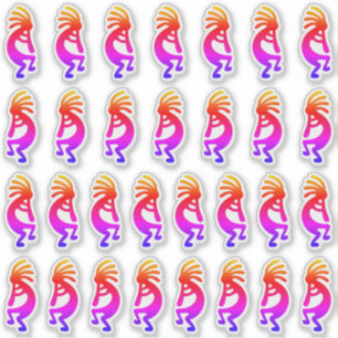 Pegatina Siluetas de arcoiris Ombre Kokopelli 30