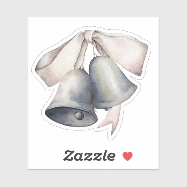 Pegatina Silver Bells Merry Christmas (Hoja)