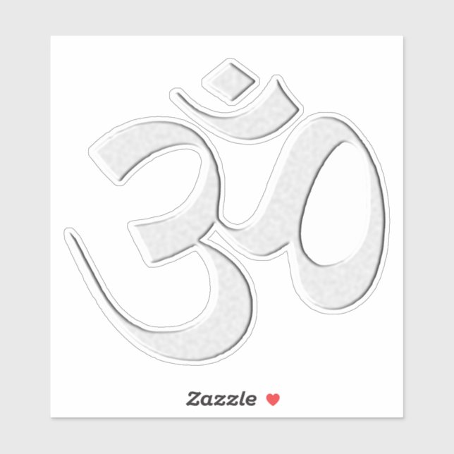 Pegatina Silver Om  (Hoja)