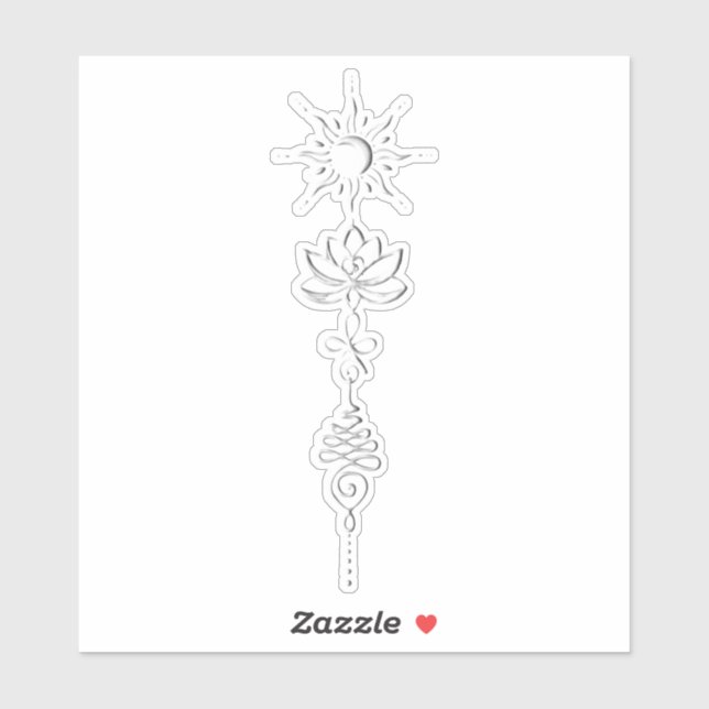 Pegatina Silver Unalome Group (Hoja)