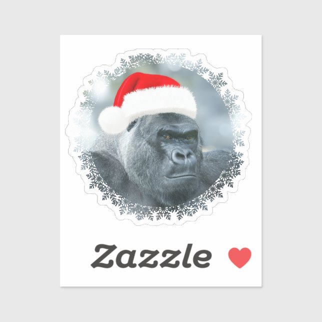 Pegatina Silverback mientras los Navidades se agrupan (Hoja)