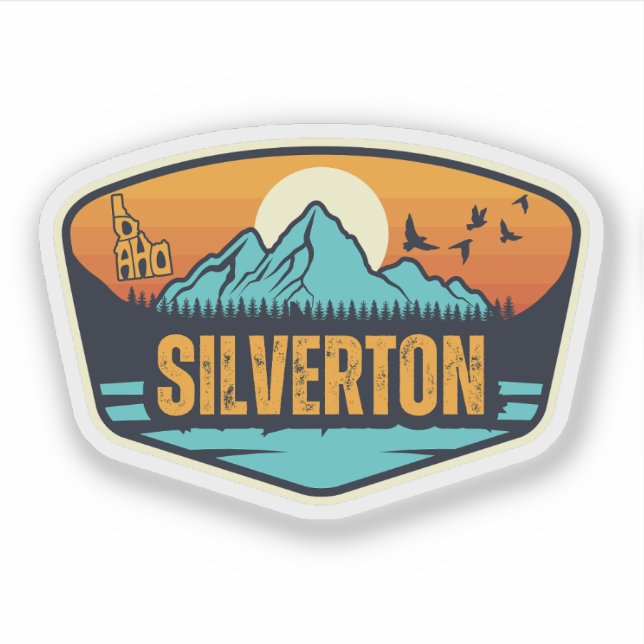 Pegatina Silverton, Idaho (Anverso)