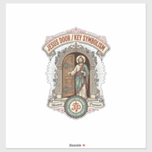 Pegatina Simbolismo de la llave de la puerta de Jesús Simbo