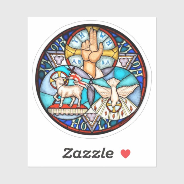 Pegatina Simbolismo de la Santísima Trinidad Vinilo Católic (Hoja)