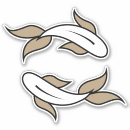 Pegatina Símbolo astrológico del signo de agua de pez gemel