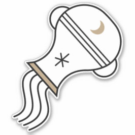 Pegatina Símbolo astrológico negro Aquarius