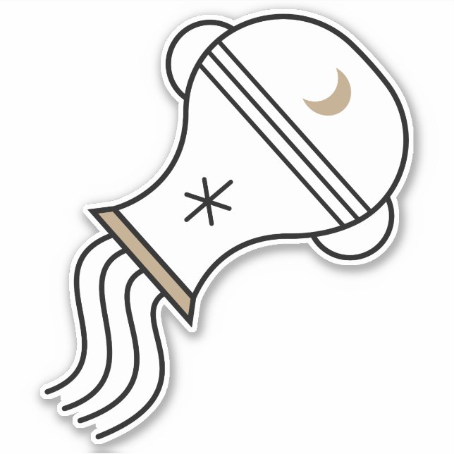 Pegatina Símbolo astrológico negro Aquarius (Anverso)