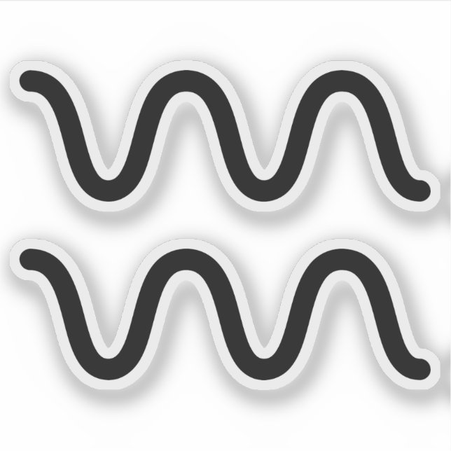 Pegatina Símbolo astrológico negro Aquarius (Anverso)