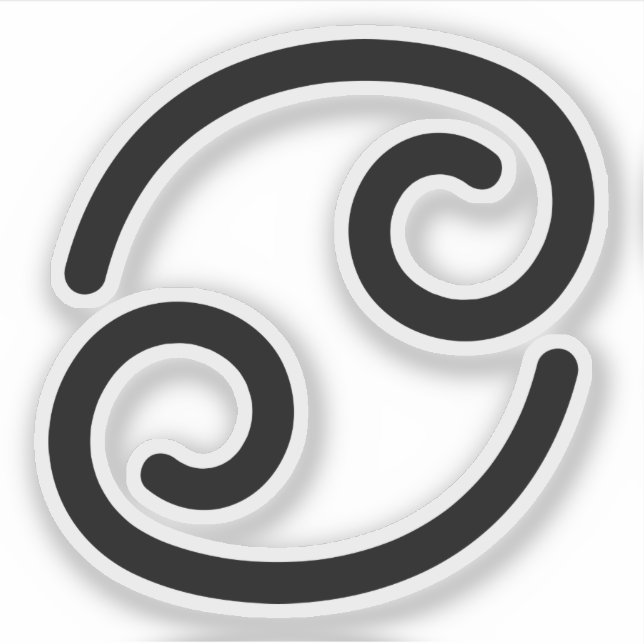 Pegatina Símbolo astrológico negro de cáncer Signo de agua (Anverso)