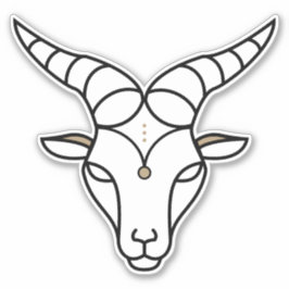 Pegatina Símbolo astrológico negro del Rótulo terrestre Cap