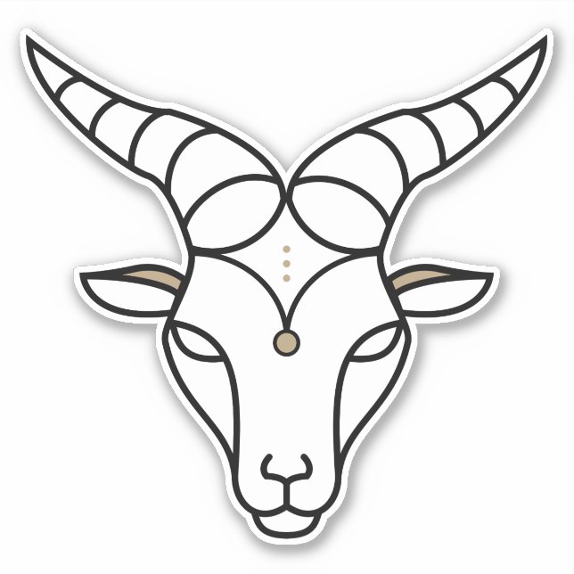 Pegatina Símbolo astrológico negro del Rótulo terrestre Cap (Anverso)