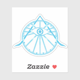 Pegatina Símbolo "Awaken" de geometría sagrada y ojos abier