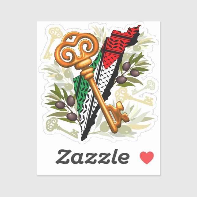 Pegatina Símbolo clave palestino del derecho de retorno (Hoja)