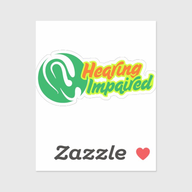 Pegatina Símbolo con problemas de audición - Diseño elegant (Hoja)