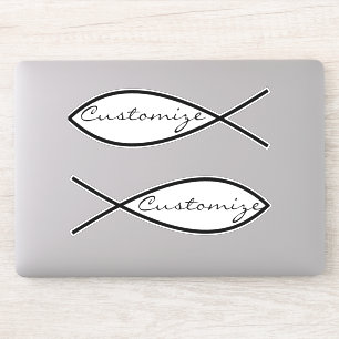 Pegatina Símbolo cristiano de pescado Ichthys Thunder_Cove