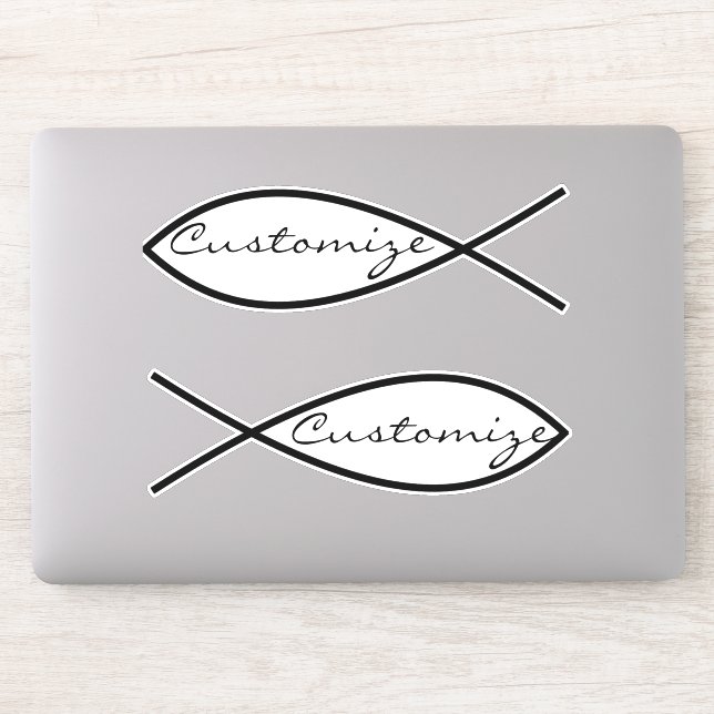 Pegatina Símbolo cristiano de pescado Ichthys Thunder_Cove (Ordenador)