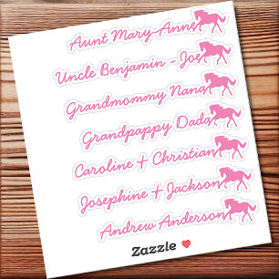Pegatina Símbolo de caballo lista de invitados personalizad