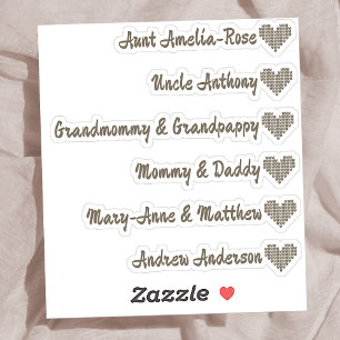 Pegatina Símbolo de corazón de punto Personalizado Lista de