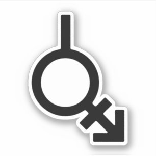 Pegatina Símbolo de género Bigender Androgyne y Neutrois