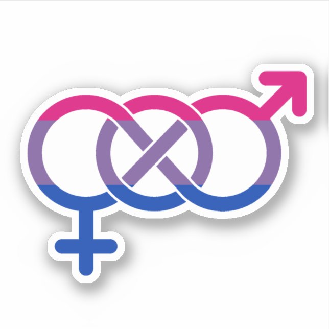 Pegatina Símbolo de género bisexual (Anverso)