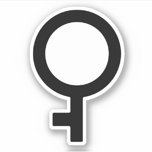 Pegatina Símbolo de género demichica (Anverso)