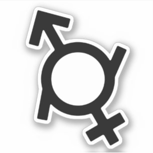 Pegatina Símbolo de género femenino y masculino fluido