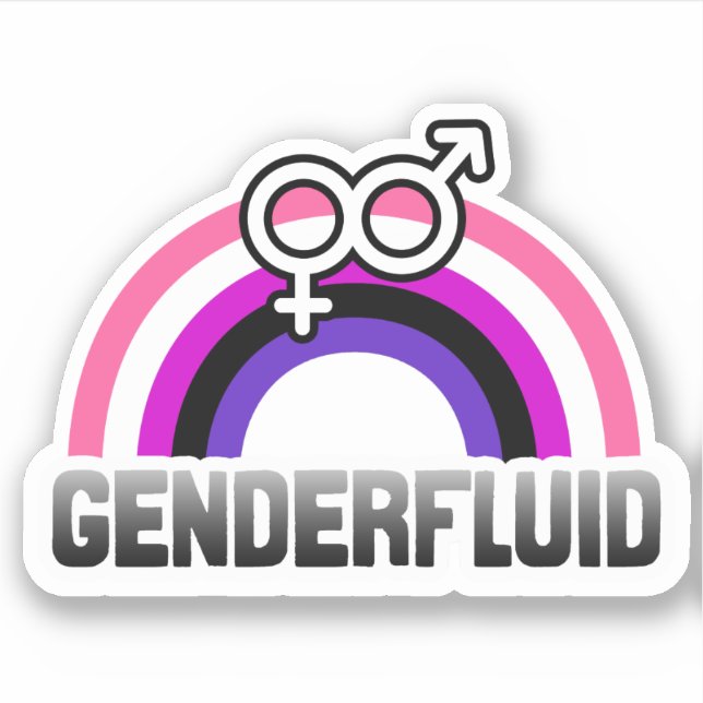 Pegatina Símbolo de género fluido (Anverso)
