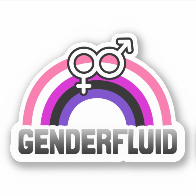 Pegatina Símbolo de género fluido (Anverso)