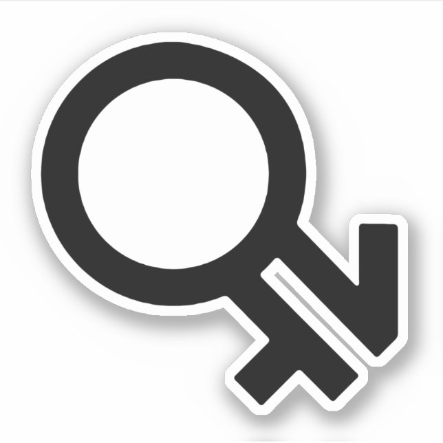 Pegatina Símbolo de género intergénero (Anverso)