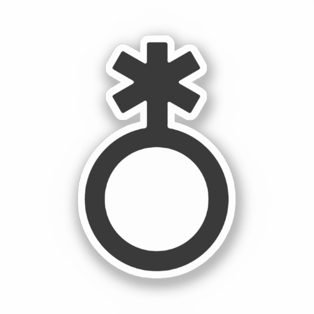 Pegatina Símbolo de Género No Binario (Anverso)