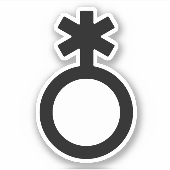 Pegatina Símbolo de Género No Binario (Anverso)