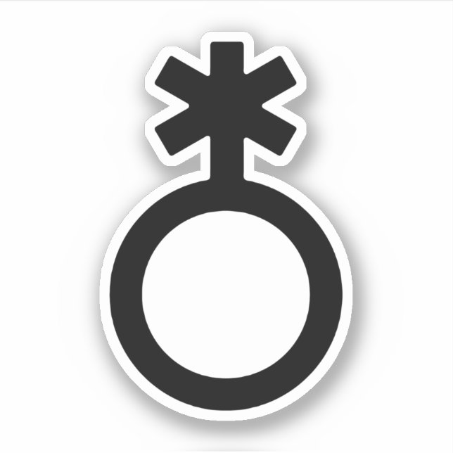 Pegatina Símbolo de género no binario (Anverso)