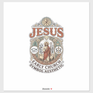 Pegatina Símbolo de la Iglesia Primitiva de Jesús Estética