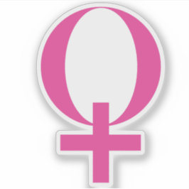 Pegatina Símbolo de la Venus planetaria (rosa)