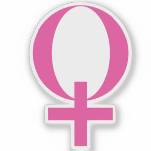 Pegatina Símbolo de la Venus planetaria (rosa)