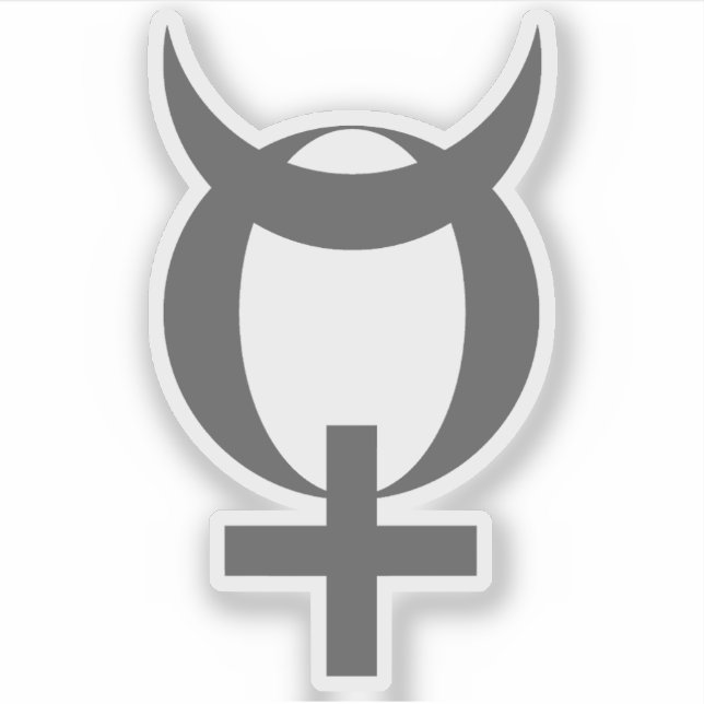 Pegatina Símbolo de mercurio planetario (gris) (Anverso)