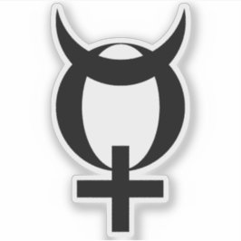 Pegatina Símbolo de mercurio planetario (negro)