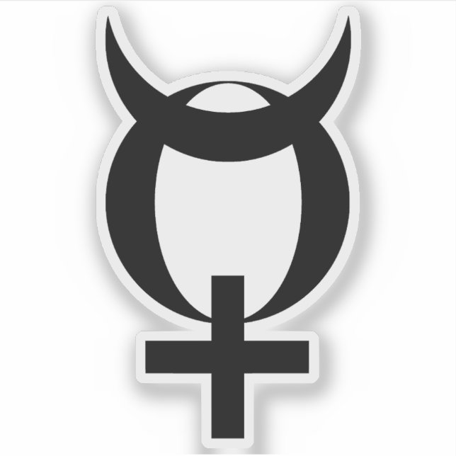 Pegatina Símbolo de mercurio planetario (negro) (Anverso)