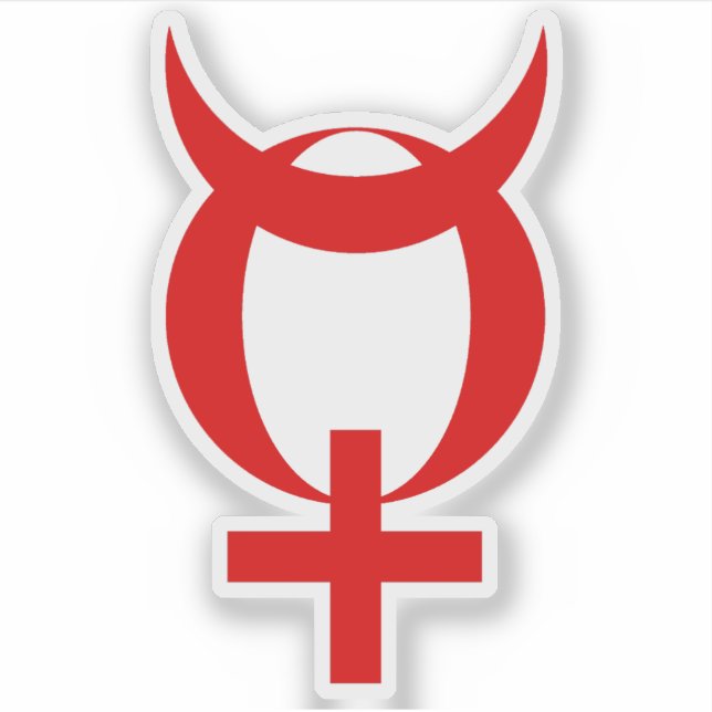 Pegatina Símbolo de mercurio planetario (rojo) (Anverso)