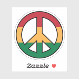 Pegatina Símbolo de paz con colores rastas