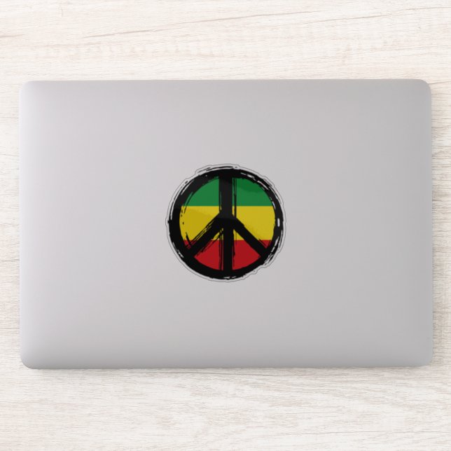 Pegatina Símbolo de paz con estilo de reagaje (Ordenador)