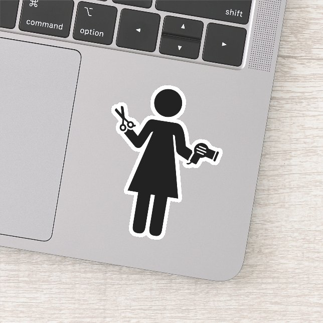 Pegatina Símbolo de peluquero (Detalle)