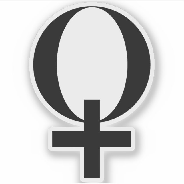 Pegatina Símbolo de planeta Venus (negro) (Anverso)