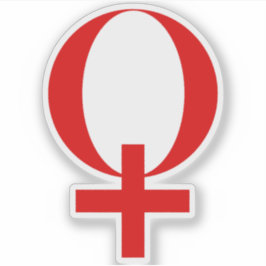 Pegatina Símbolo de planeta Venus (rojo)